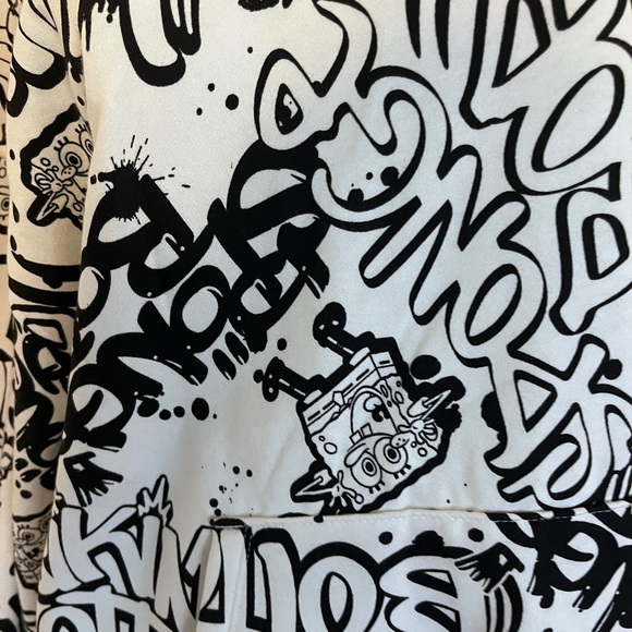 Divided X Spongebob  Black and White Graphic Hoodie - Picture 2 of 3